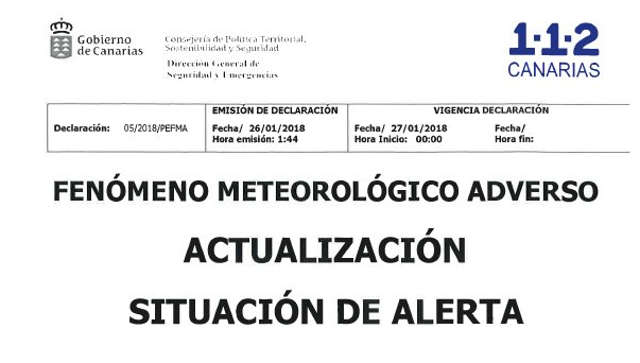 Küstenwarnung für die Kanarischen Inseln