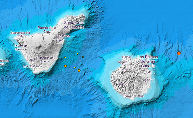 Erdbeben um Teneriffa und Gran Canaria