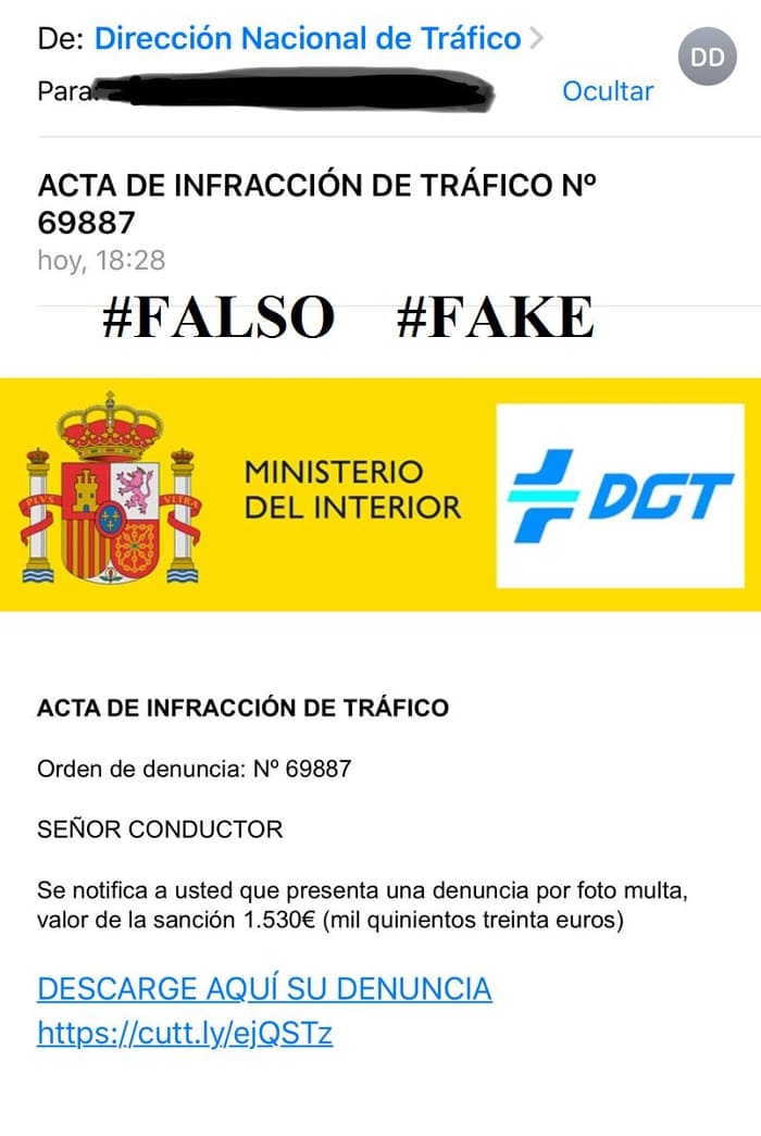 Spanien falscher Strafbescheid der DGT