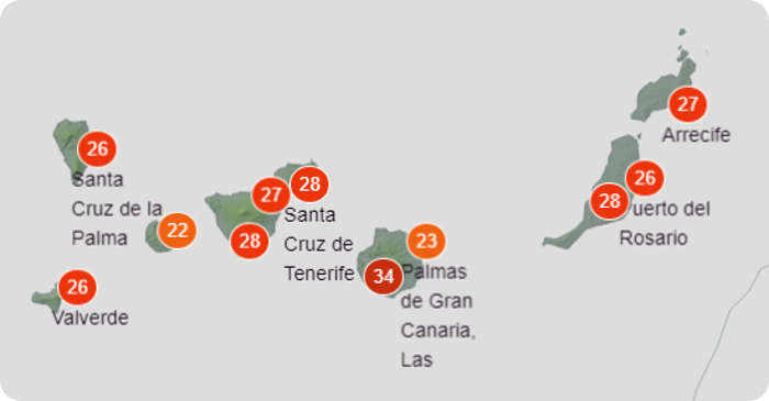 2020-07-22 Temperaturen Kanarische Inseln